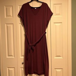 Ribbed Tie Dress